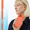 for iPhone 17 Pro Case, [Ribbed Non-Slip Sides] [Military-Grade Drop Protection] [Full Camera Protection] Anti-Yellow Soft-Touch Shockproof Slim Phone Case for iPhone 17 Pro, Orange