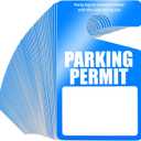 100 Pack Parking Permit Hang Tags Plastic Parking Placards PVC Hang Tag 3 x 5 Inch for Car Rear View Mirror (Blue)