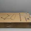 Vaunn Medical Pneumatic Adjustable Overbed Bedside Table With Wheels (Hospital and Home Use) (Walnut Brown) 15"D x 30"W x 40"H