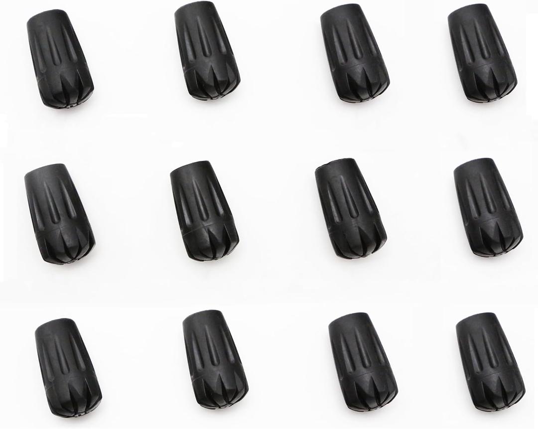 TREKOLOGY Trekking Pole Tips - Walking Sticks Replacement Tip Protectors - 11mm Hole Diameter - Fit Most Standard Hiking Poles (12pc Pack)