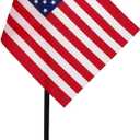 Anley USA Deluxe Desk Flag Set - 6 x 4 inch Miniature American US Desktop Flag with 12" Solid Pole - Vivid Color and Fade Resistant - Black Base and Spear Top