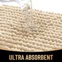 OLANLY Thick Bathroom Runner Rugs 47x17, Extra Soft Absorbent Chenille Bath Rugs, Rubber Backing, Machine Wash Dry, Long Bath Mats for Bathroom Floor, Tub and Shower, Home Decor Accessories, Beige