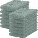 Lovely Care 12 Pack Muslin Burp Cloths 100% Cotton Muslin Cloths Large 20''x10'' Extra Soft and Absorbent Baby Burping Cloth - Green