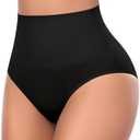 Werena Tummy Control Shapewear Underwear for Women High Waisted Body Shaper Panties Shaping Briefs L Black (Mid Rise)
