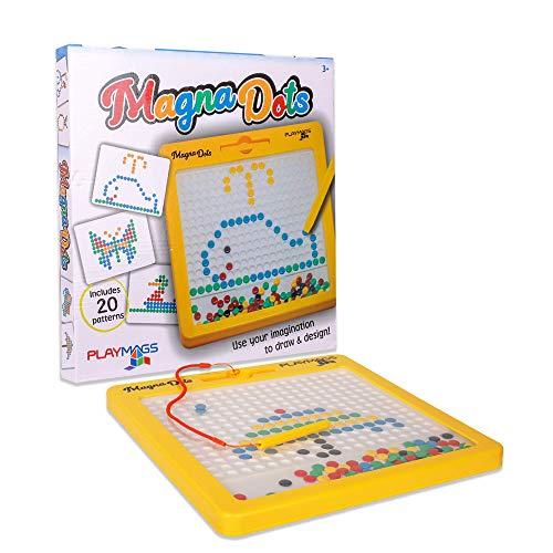 Playmags Large Magnetic Drawing Board for Kids - Magna Dots Doodle Board with Magnetic Pen - 12.5" Large Size with Kid Safe Magnets - Fun Toy Birthday Gift