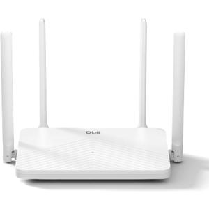 DBIT AC1200 Dual Band Mesh WiFi Router Long Range Wireless Internet Router with 4 x High-Power FEMs, 4 x 10/100/1000 Mbps Gigabit Ports, WPA3 Security, Parental Controls, Guest Network (T18-21K Pro)