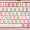 KiiBoom Breeze 75 75% CNC Aluminum and Acrylic Mechanical Gaming Keyboard, USB-C/BT5.0/2.4GHz Wireless Creamy Keyboard, with Gasket Structure, RGB, 8000mAh Battery for Win/Mac (Pink)