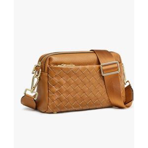 Kattee Leather Small Woven Crossbody Bag