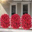 Artificial Flowers for Outdoors 2 Bundles of UV-Resistant Artificial Bougainvillea, Realistic Silk Flowers for Front Porch, Patio, Garden, Window Boxes & Hanging Baskets (Red,2)