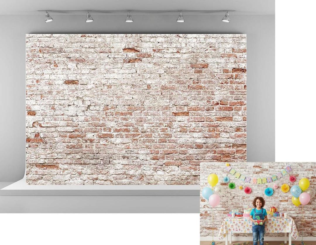 Kate 8x8ft Microfiber Rustic Brick Wall Backdrops for Photoshoot Adults Kids Boys Portrait Background House Decoration Props Backdrop