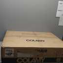 COLAMY Wooden Dining Chairs Set of 2, Modern Fabric Upholstered Kitchen Side Chairs, Farmhouse Dining Room Chair with Foot Pegs, Camel