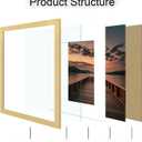 16x20 Poster Frame Set of 2, 16 x 20 Wood Picture Frames with Mat for 11x14, Wooden Photo Frame with Tempered Glass Cover for Wall Mounting Display, Gold, 16x20-2pack