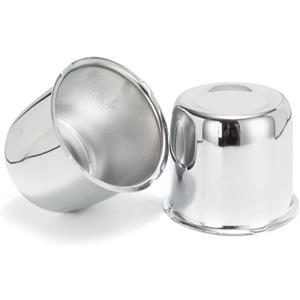 2 Pcs 3.31" Push Through Wheel Center Caps for Truck Trailer RV - Carbon Steel Closed-end Hub Caps (Fits 3.31" Bore, 3.03" Tall, Chrome)