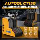 AUTOOL CT150 Fuel Injector Tester & Cleaner, 4 Cylinder Ultrasonic Injector Cleaning Machine, Fuel Injector Test Bench with Pressure Gauge, Multi-Mode Testing for Car Motorcycle (EXP 09/10/26)