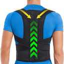 DIANMEI Back Brace Posture Corrector for Women and Men, Back Braces for Upper and Lower Back Pain Relief, Adjustable and Fully Back Support Improve Posture and Lumbar Support (S 30"-35.5" Waist)