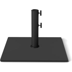 C-Hopetree 44 lb Square Steel Plate Patio Umbrella Base, Heavy Duty Stand Weight with 4 Anti-Slip Pads for Outdoor Market Table Umbrella, Black