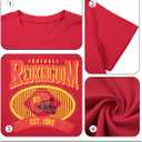 Football Shirts Women Football Team Fan Shirt Oversized Game Day Tshirt Rugby Gifts Tee Tops (Red, S)