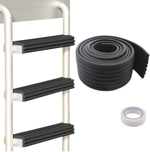 Saim Bunk Bed Ladder Pads 6.56 ft Edge Protector Adjustable Ladder Pads with Strong Adhesive Soft Corner Protectors for Ladder, Stair Edge, Sharp Edges, Desk, Table, Furniture (Black)