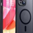 SPIDERCASE for iPhone 15 Case, Magnetic with [2 Tempered Glass Screen Protector] [Full Camera Protection] Anti-Scratched Slim Phone Case for iPhone 15 6.1, Black