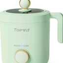 TOPWIT Rice Cooker Small, Mini Rice Cooker 2 Cups Uncooked, 1.2L Portable Rice Maker with Non-stick Coating, BPA Free, One Touch & Keep Warm Function, Green