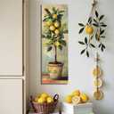 BJYCHG Lemon Pictures for Kitchen Lemon Wall Art Citrus Canvas Prints Yellow Fruit Tree Poster Summer Paintings Farmhouse Kitchen Decor Frame (Green, (24L x 8W))