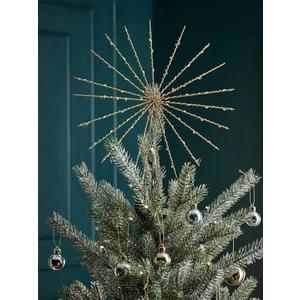Holiday Home Led Starburst Tree Topper, Gold, 15 White Warm LED Lights 10.5 in W x 14 in H x 1.25 in
