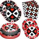 180PCS Casino Party Supplies Serve 60, Poker Party Paper Plates and Napkins Kit for Casino Night Poker Club Birthday Party Decorations, Includes Dinner Plates, Dessert Plates, Napkins
