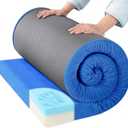 BALAPET Memory Foam Camping Mattress for Outdoor Sleeping, Porable 3" Thickness Roll Up Camping Mattress Pad Mat for Travel Truck Bed Tent (Small Single-72"x24"x3", Navy Blue)