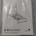 Rolanstar Bed Frame Twin Size with Charging Station and LED Lights, Upholstered Storage Headboard with Drawers, Heavy Duty Metal Slats, No Box Spring Needed, Noise Free, Easy Assembly, White