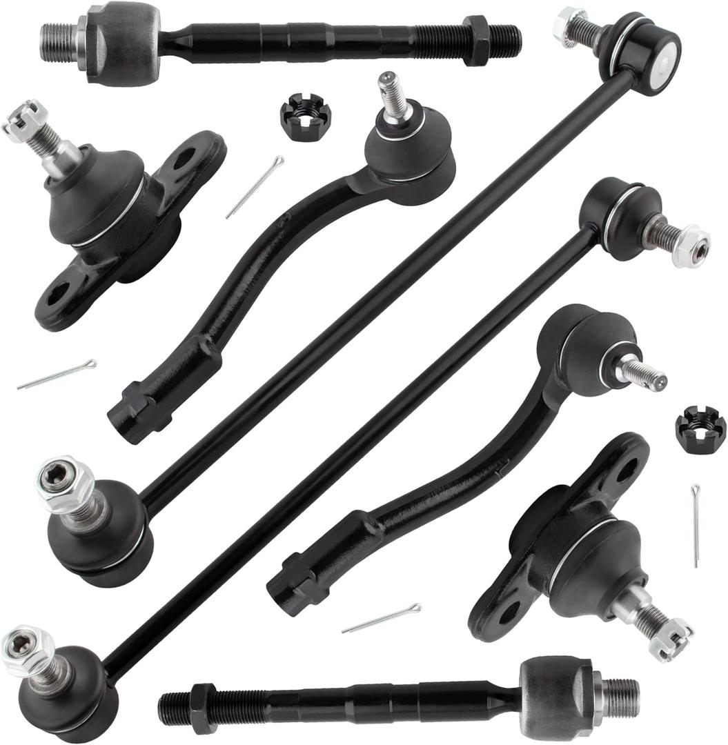 K500015 K80858 K80859 ES800350 ES800349 EV800352 Front Inner & Outer Tie Rod Ends Stabilizer Sway Bar Links Lower Ball Joints for Kia Rio 2006-2011 Rio5 2006-2011, Pack of 8