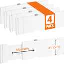 4 Pack 4" High Drawer Dividers, 11"-17" Expandable Drawer Organizer For Clothes, Dresser Drawer Organizer, Drawer Separators for Baby Clothes, Vanity, Kitchen and Office Storage, Warm White