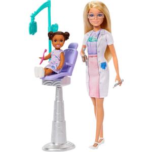 Barbie Dentist with Blonde Fashion Doll with Blue Dress and Lab Coat, 1 Kid Doll, Medical Doctor Furniture & Accessories
