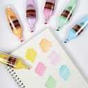 3 x 6 Pcs Scented Highlighters Pens,Cute Design Assorted Colors Highlighter Set,Transparent Widen Chisel Tip,Dry-Quickly,No Bleed,Ideal for Office