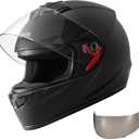 VEVOR Full Face Motorcycle Helmet DOT Approved, Dual Visor & Interchangeable Lens, Smart Street ABS Helmet Comfortable Motocross Helmet, Fit for Youth & Adults, XX-Large (Black, XXL)