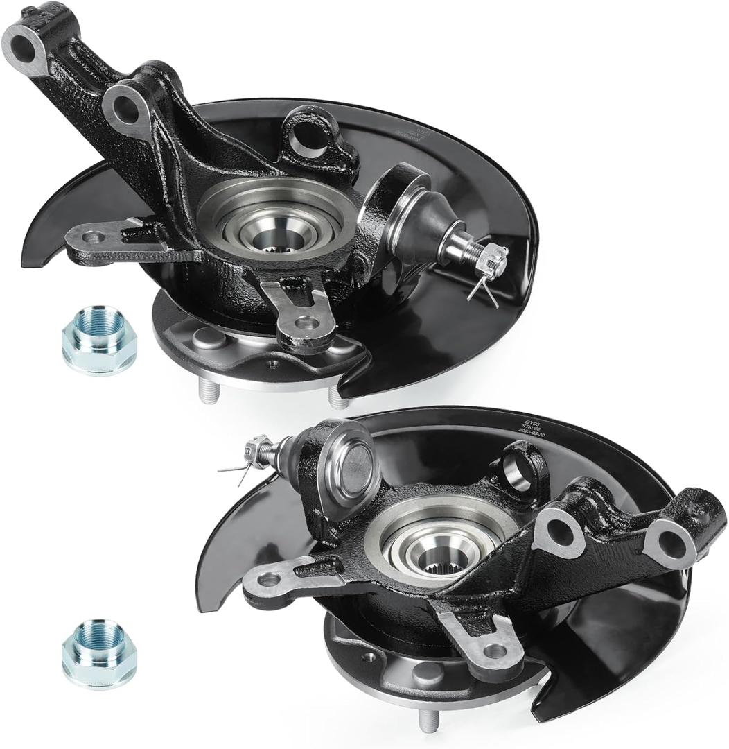 Front Steering Knuckle & Wheel Bearing Hub Assembly for Honda Civic 2003 2004 2005 1.7L L4, 698-495 698495 698-494 698494 51215S5AJ30 45255S01A00, Left Side and Right Side