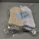 3 x AugRing Women's Striped Cotton Crew Socks Cozy Casual Athletic Quarter Socks for Running & Gym Size 5-11