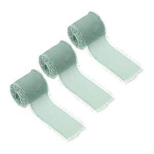3roll Hand-Torn Frayed Edge Ribbon for Wedding Bouquets and Craft Projects Soft Chiffon for Wrapping Decorations and Crafts