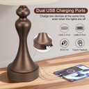 Seealle Touch Lamps for Nightstand - Bedside Lamps Set of 2, 3 Way Dimmable, USB C+A for Bedroom & End Tables (Brown&Oat)