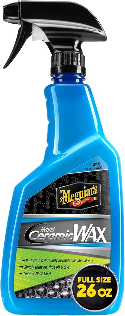 Meguiar's Hybrid Ceramic Wax, Easy-to-Use Spray Wax for Car Detailing with the Superior Protective Power of Advanced SiO2 Hybrid Barrier Technology, 26 Oz Spray Bottle (26 Fl Oz (Pack of 1))