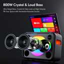 Smart Karaoke Machine with 14.0'' Touch Screen, Lyrics Display & Pre-Install Karaoke APP, Up to 600W Party Speaker and Dual Wireless Mics, Portable for Home & Outdoor