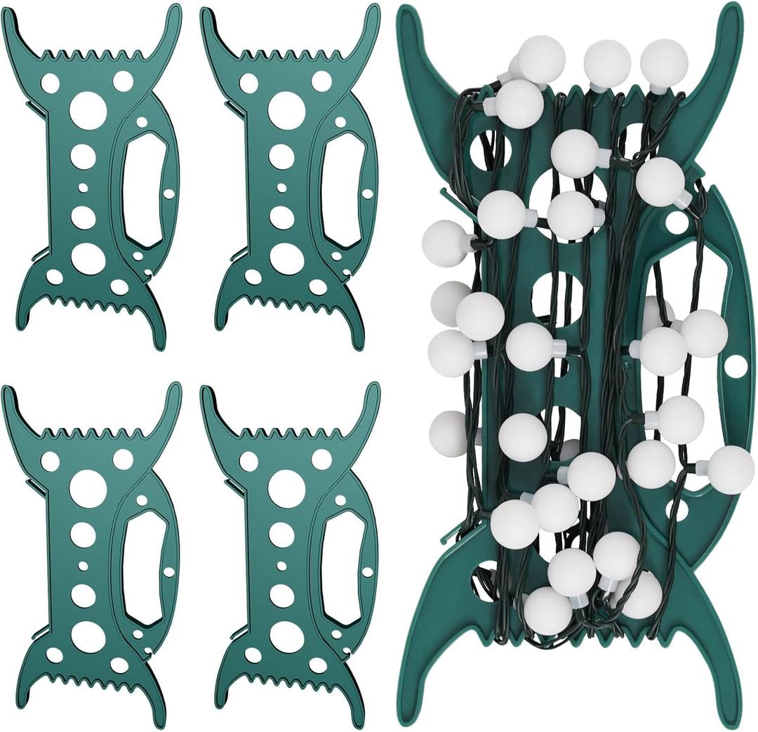 IPOOLTENG All Purpose Light Storage Holder - 4 PCS Christmas Light Cord Organizer Reels for Holiday String Lights, Extension Cords, Garland, Ropes - Tangle-Free Christmas Lights Storage Solution