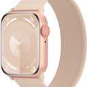 Silicone Solo Loop Bands Compatible with Watch Band 38mm/40mm/41mm/42mm(Series 10) S, Sport Stretchy Strap Soft Replacement Wristband for iWatch Ultra 3 2 1 Series 11 10 9 8 SE 7 6 5 4 (Milk Tea)