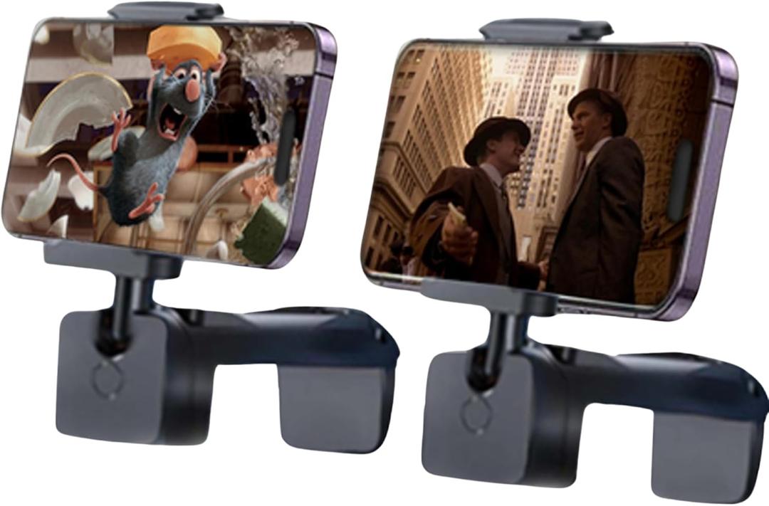 2 Pack Airplane Phone Holder  Travel Essentials Accessories for Flight, Cruise, Car, Desk  Universal Foldable Cell Phone Stand Mount  Mini Size Hands-Free for iPhone, Samsung, Android