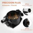 102mm Throttle Body Assembly with TPS IAC Throttle Position Sensor for Chevy LSX LS LS1 LS2 LS3 LS6 LS7 Black