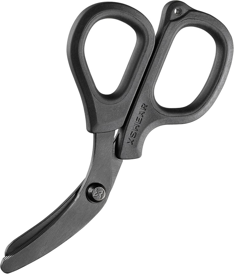 Mini 6" Trauma and Nurse's Shear. Razor sharp and compact scissors, perfect for EMTs, doctors, ICU, wound care and bandages (All Black)