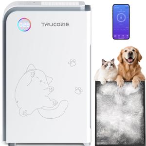 Trucozie Large Pet Air Purifier for Home up to 3000 Ft, Absorbs Floating Cat and Dog Hair, Smart WiFi, 3-in-1 Filter with Anion, Activated Carbon & HEPA for Pet Allergy, Smoke, Dust