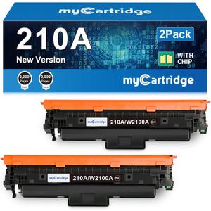 210A Black Toner Cartridge 2 Pack (with Chip) Compatible Replacement for HP 210A 210X for Color LaserJet Pro MFP 4301fdw 4301fdn Pro 4201dw 4201dn Series Printer Ink W2100A W2100X High Yield