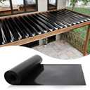 Muzata 1PCS 50FT Black Under Deck Drainage System Trough HDPE Waterproofing Membrane Fit for 12 Joist Spacing M059