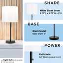 Catalina Lighting 17842-031 Modern Accent Table Lamp, Desk Lamp for Office, Dorm, or Bedroom, Reading Light Nightstand Lamp, LED Bulb NOT Included, 19", Classic Black