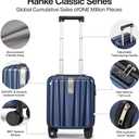 Hanke 14 Inch Underseat Carry On Luggage with Wheels Hard Shell Suitcases Lightweight Small Luggage for Weekender Mini Suitcase Carry On Bag Travel Luggage Christmas Gifts for Birthday (Dark Blue)